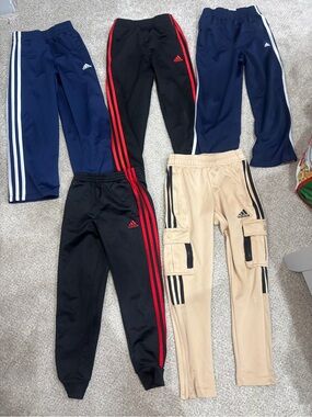 Lot of Adidas Kids little boy Track Pants with Stripes size 6 athletic wear